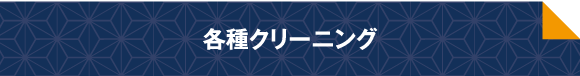 各種クリーニング